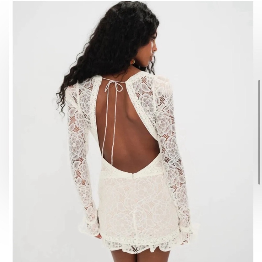 NEW FOR LOVE & LEMONS cleo mini dress in ivory - Picture 4 of 6